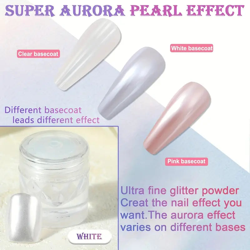 AURORA WHITE PEARL CHROME POWDER