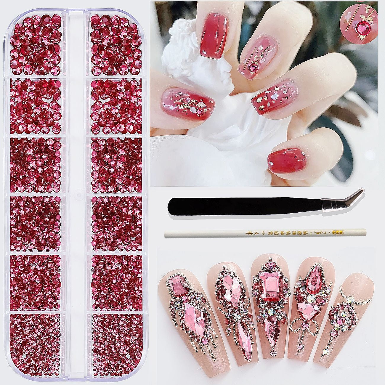 3D Diamond  Crystal Glass Flat Bottom  12 grid