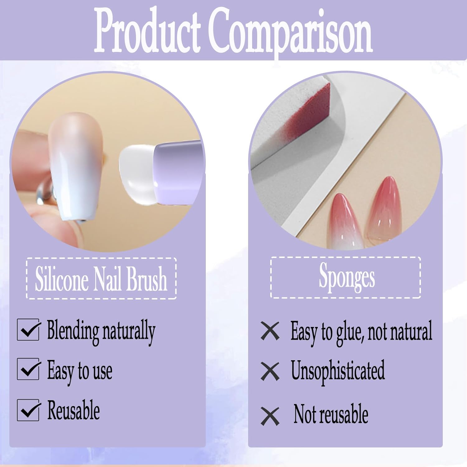 Lipstick-Shaped Silicone Brush for Apply Chrome Nails and Ombre Blending
