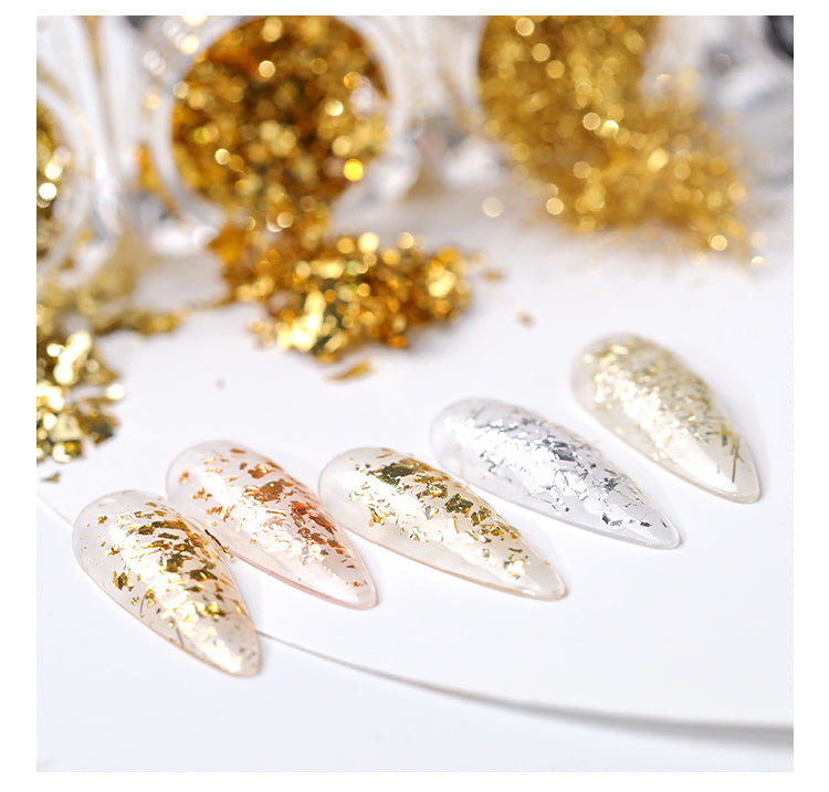 Colorful Variegated Metal Leaf Flakes Foil