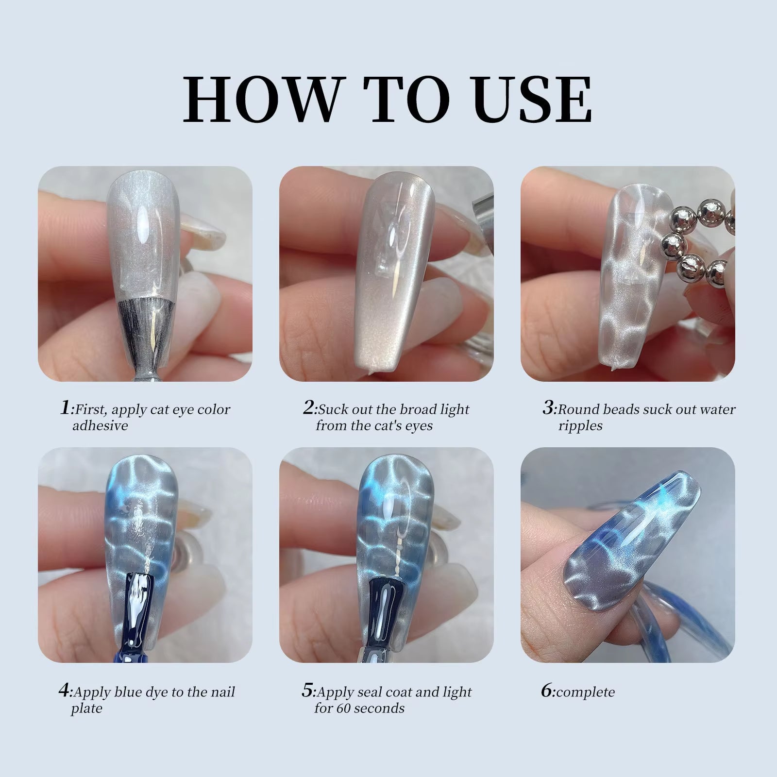 Cat Eye Nail Magnet Set – 40 Pieces Magnetic Nail Art Tools