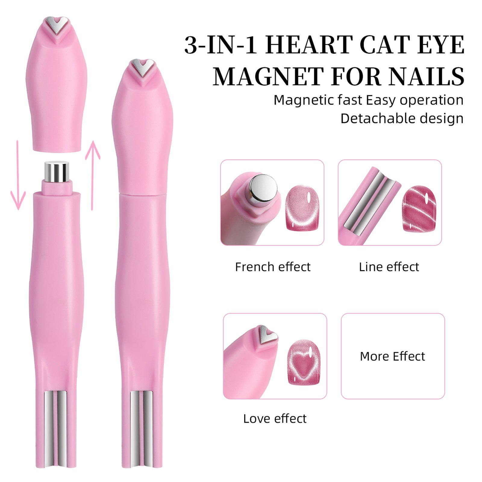 3 in 1 Cat Eye Gel Heart Magnet