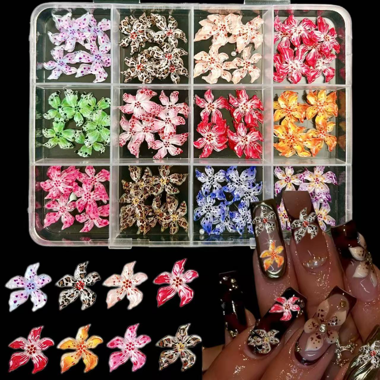 Soft 3D flower nail art decorations charms