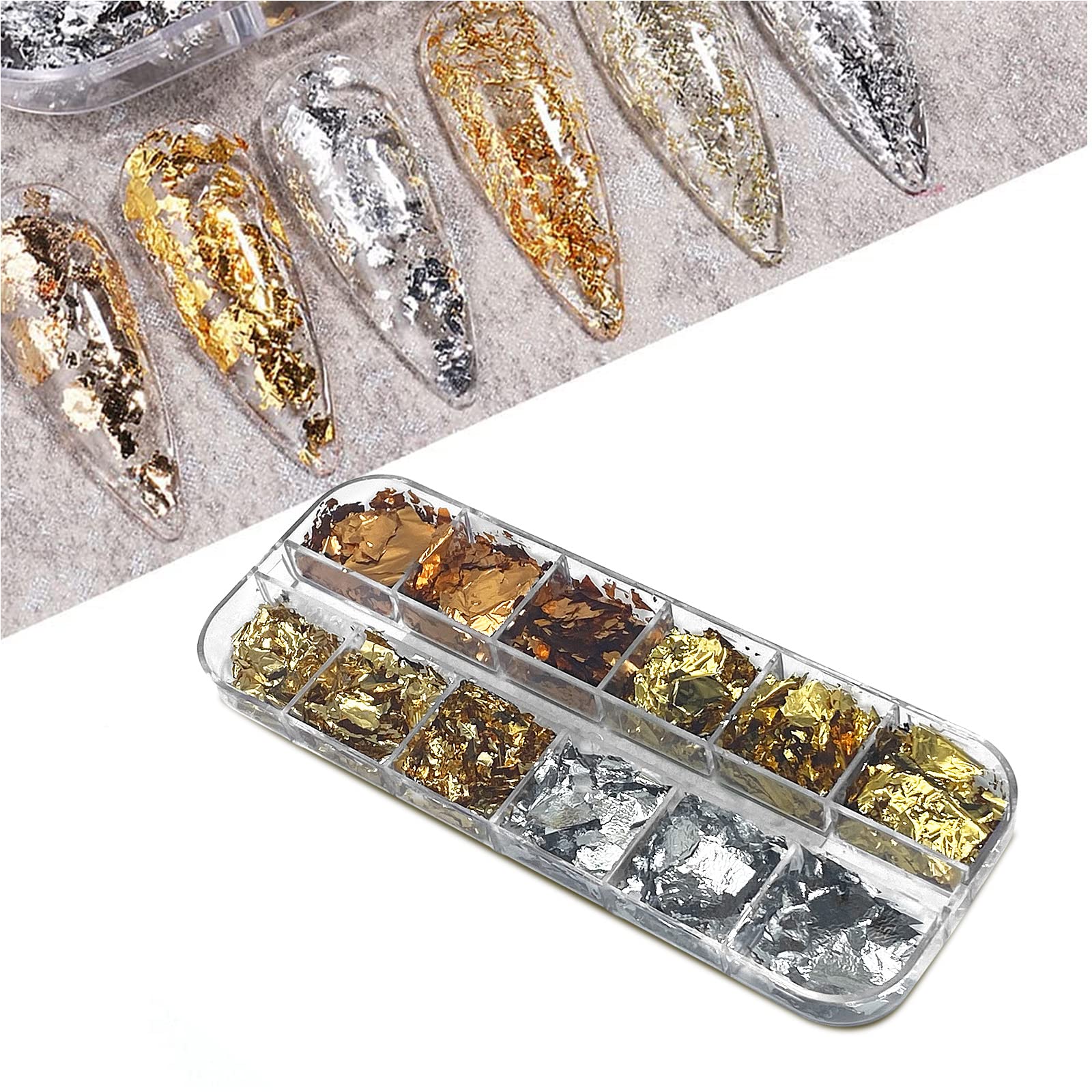 Colorful Variegated Metal Leaf Flakes Foil