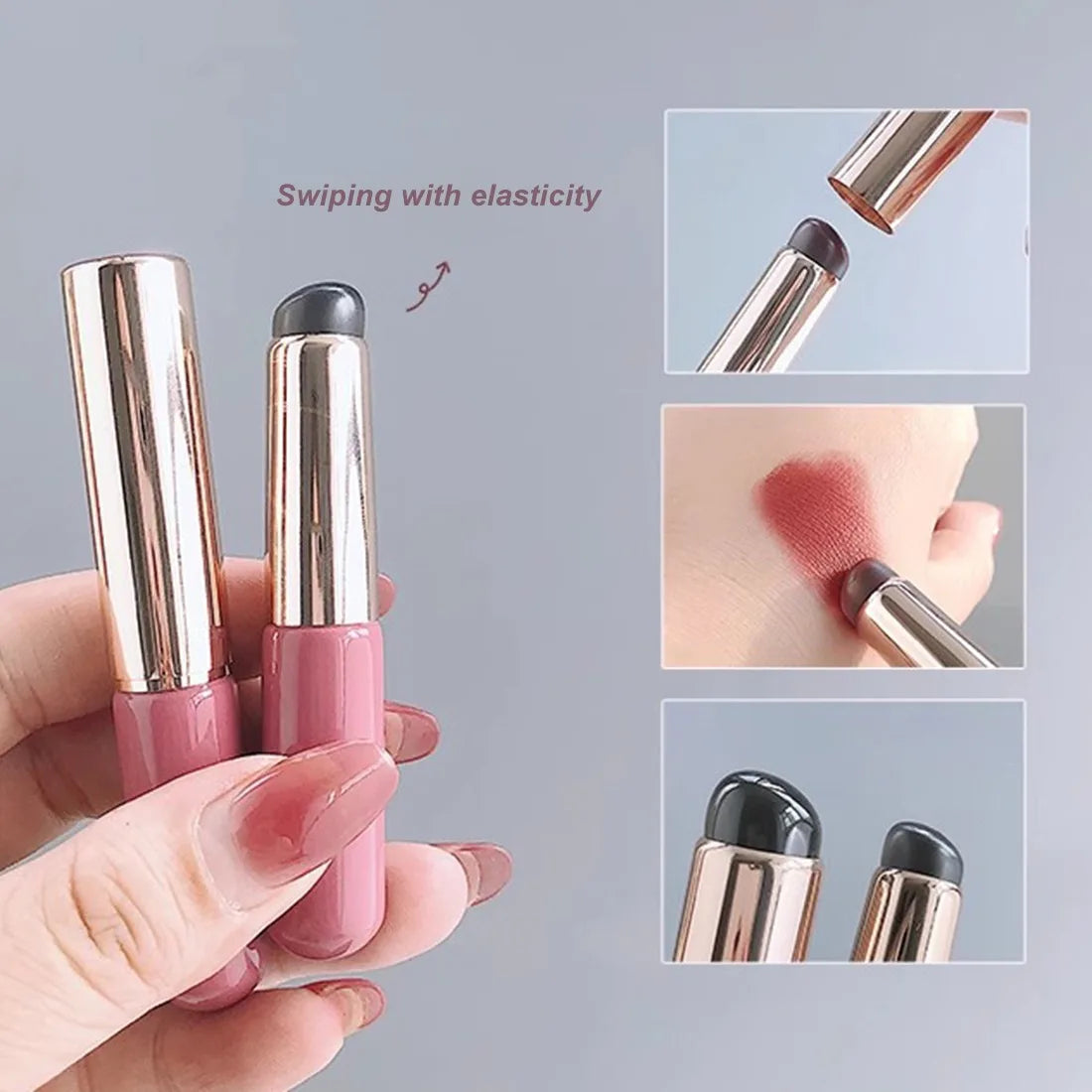 Nail Art Silicone Brush Applicator Chrome Pigment