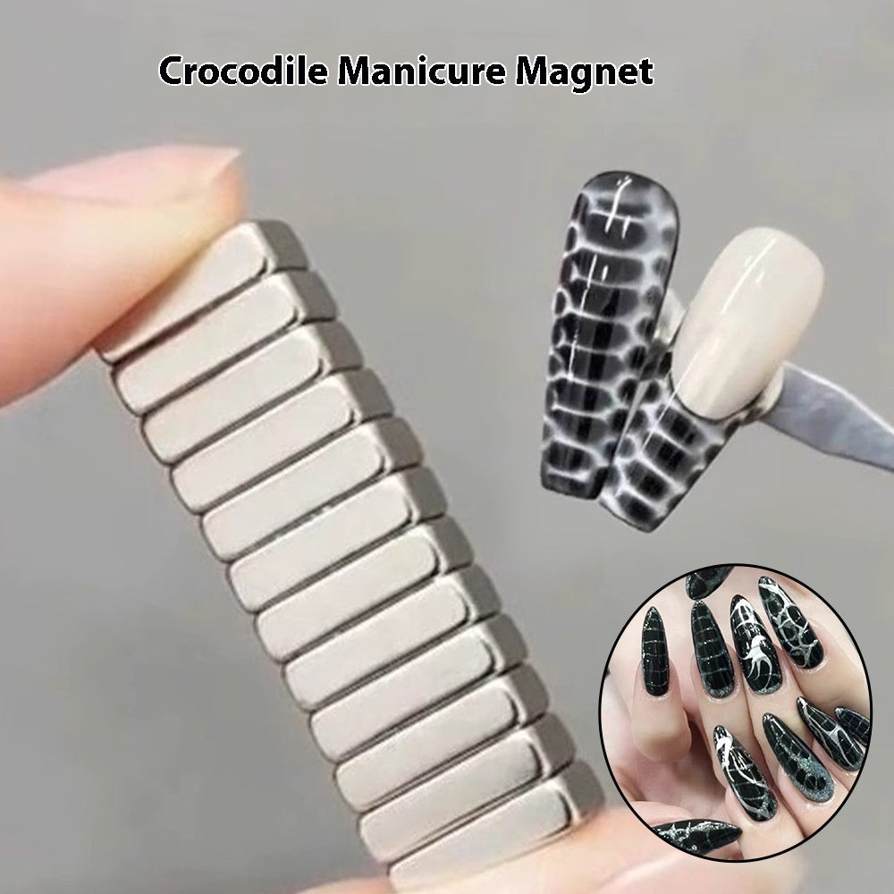 12pcs Cat Eye Magnet Set – Strong, Durable, Professional Nail Art Tool Strong Crocodile Design