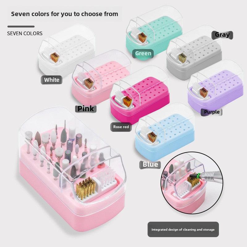 New 30 Holes Nail Drill Holder Organizer Nail Bit Brush Cleaner Drill Bit Holder for Nails