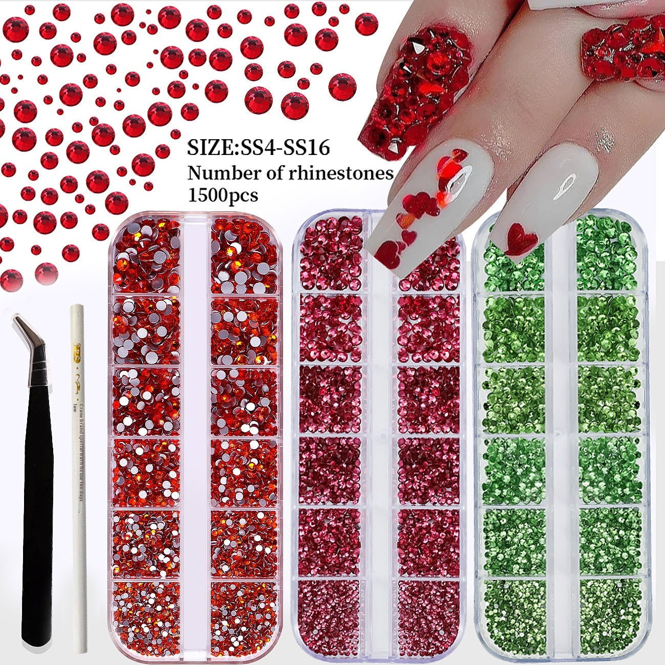 3D Diamond  Crystal Glass Flat Bottom  12 grid