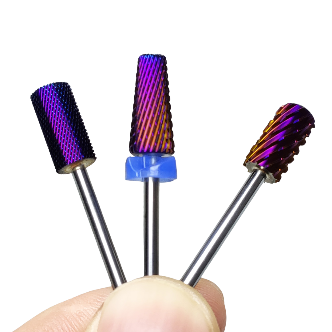 Carbide Nail Drill Bit 5 in 1 Purple colors, Safety Set  8 PCS