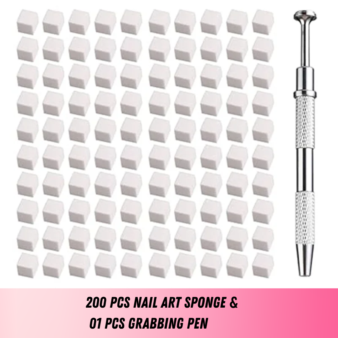 200Pcs Nail Art Sponges – Soft Gradient Gel Polish Blending Applicators