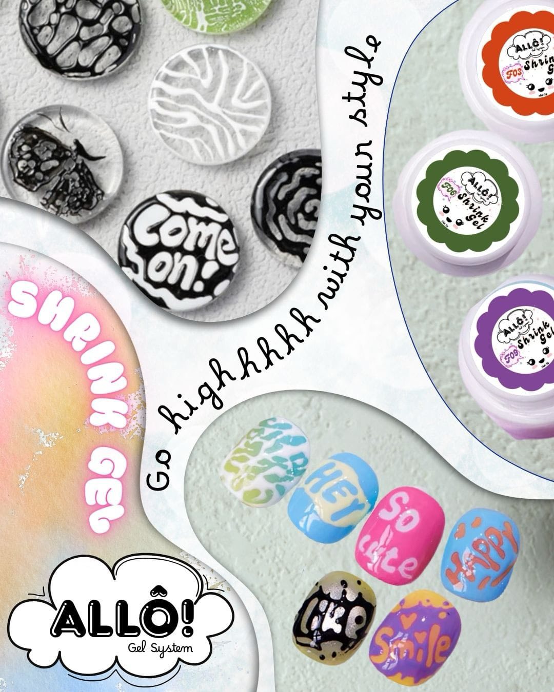 ALLÔ Shrink Gel Poke Gel Design - Available in 12 colors (HEMA-free & TPO-free)