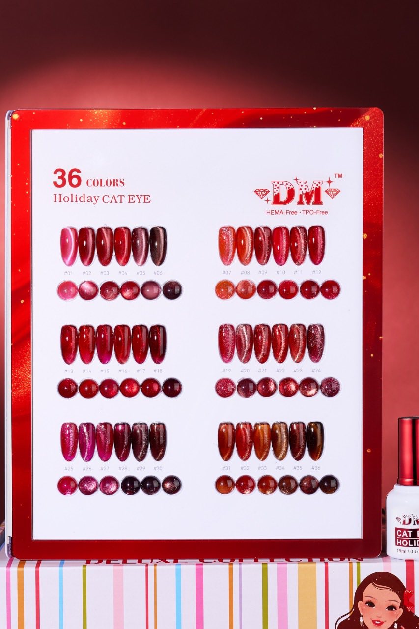 𝐃𝐌 𝐇𝐨𝐥𝐢𝐝𝐚𝐲 𝐂𝐚𝐭 𝐄𝐲𝐞  – 𝟑𝟔 𝐂𝐨𝐥𝐨𝐫𝐬 𝐆𝐞𝐥 𝐏𝐨𝐥𝐢𝐬𝐡