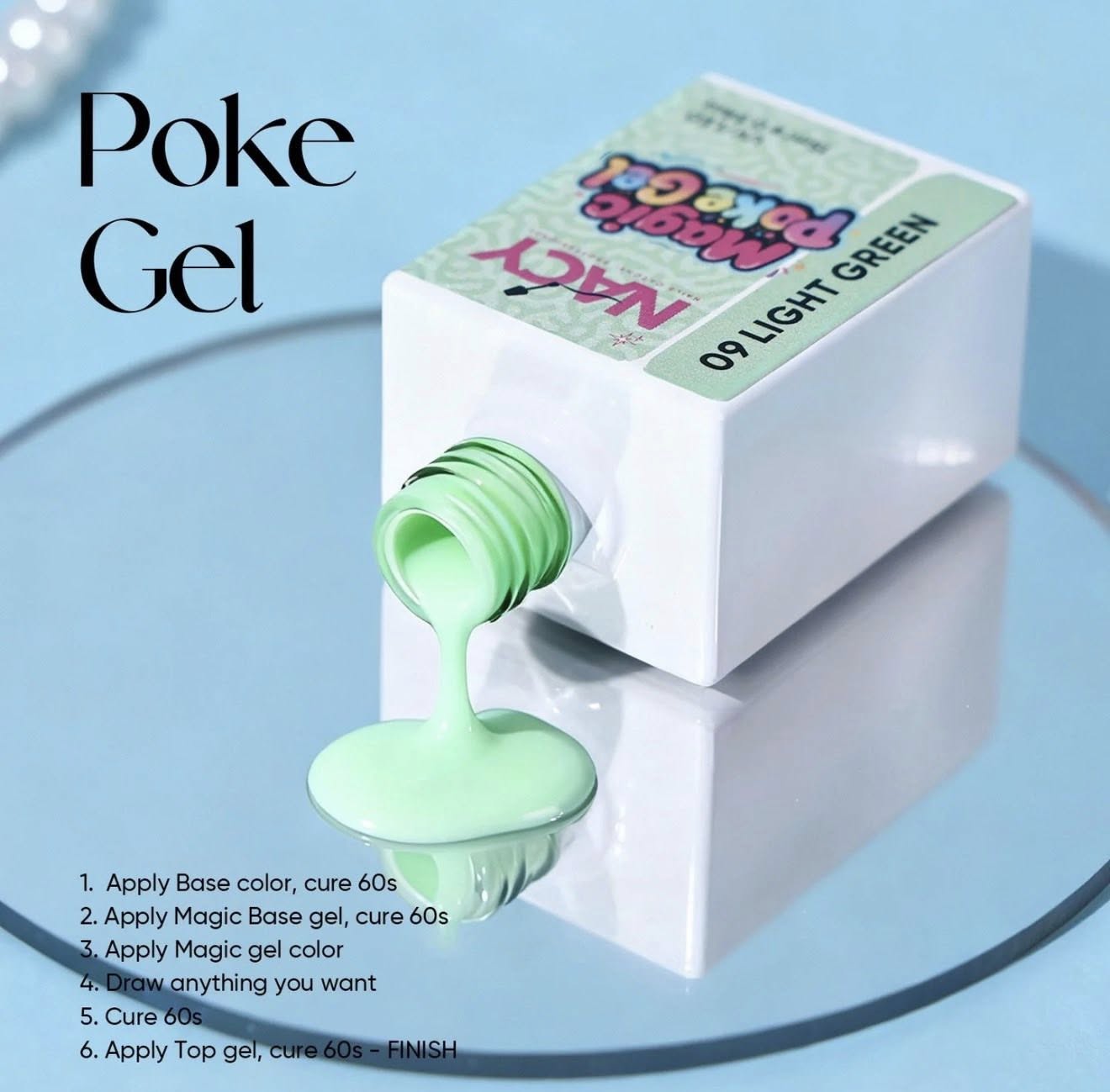 Poke Art Gel HEMA/TPO Free Set 12 Colors bottle 15ml- Free 2pcs  GAO Top Coat 15ml
