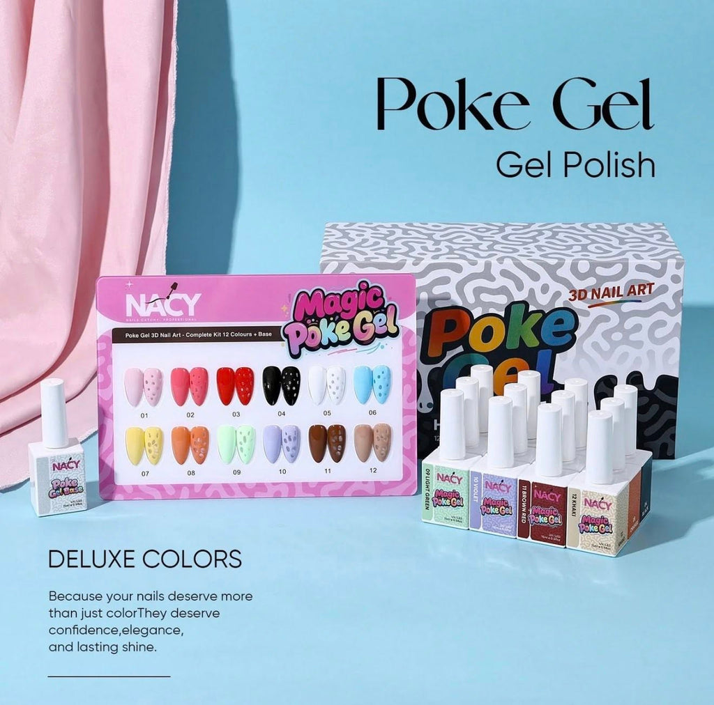 Poke Art Gel HEMA/TPO Free Set 12 Colors bottle 15ml- Free 2pcs  GAO Top Coat 15ml