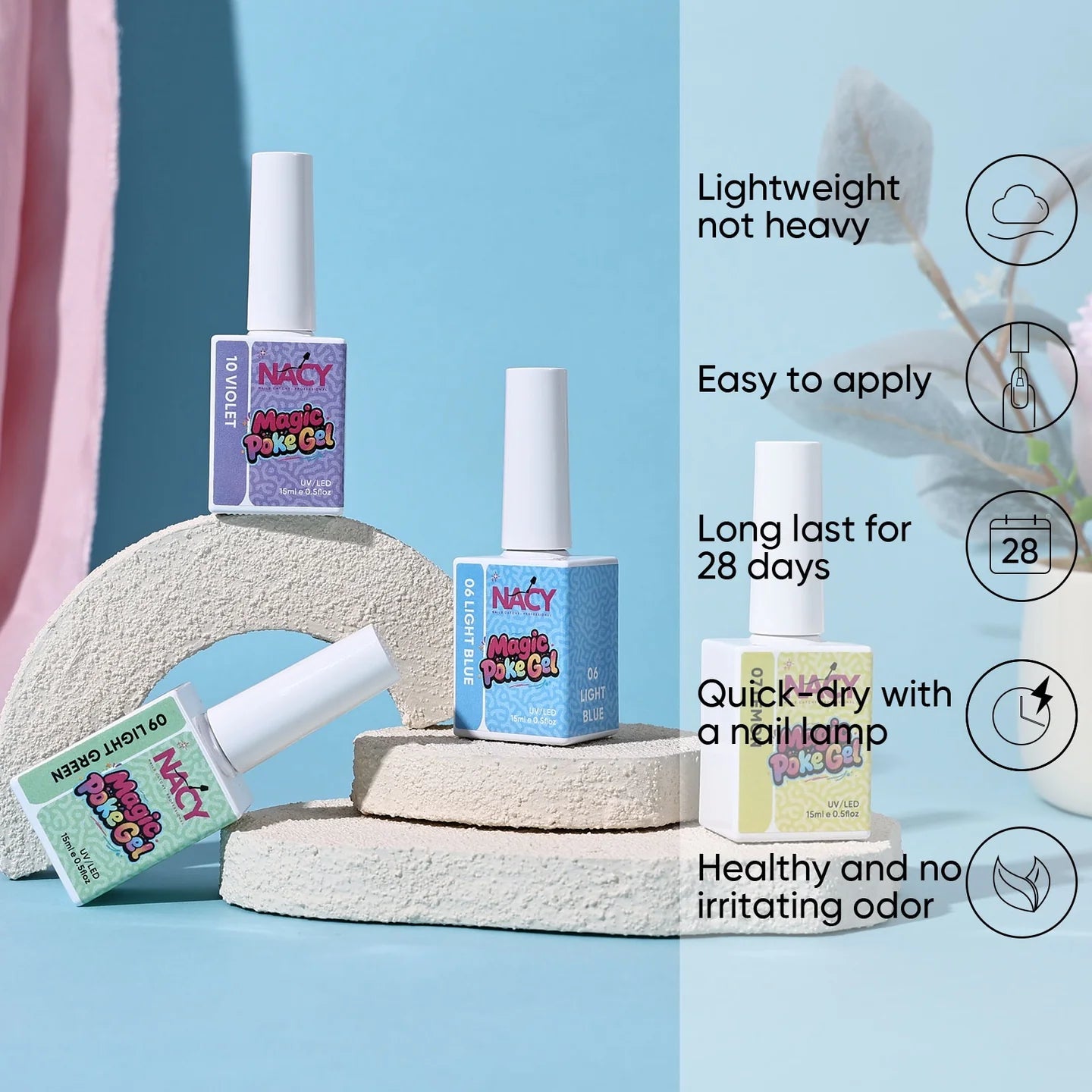 Poke Art Gel HEMA/TPO Free Set 12 Colors bottle 15ml- Free 2pcs  GAO Top Coat 15ml