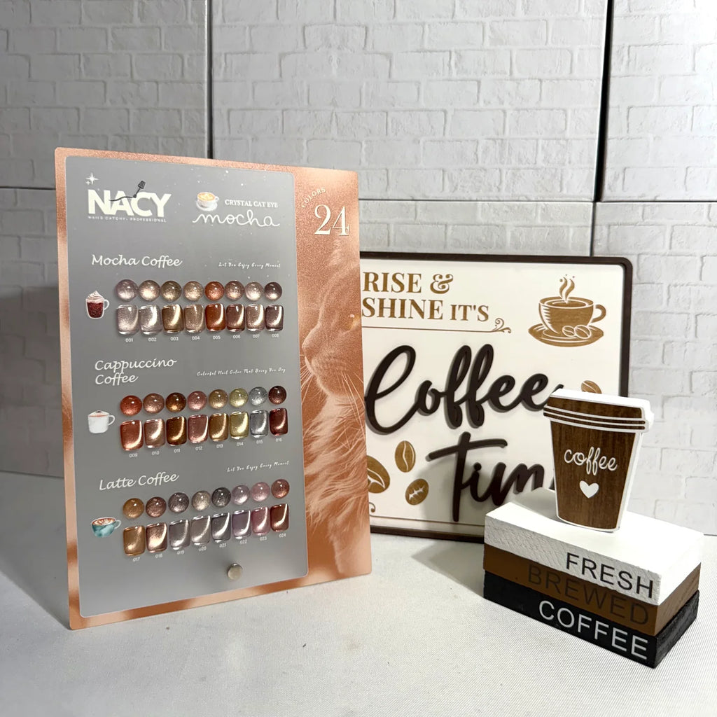Nacy Coffee Mocha Crystal Cat Eye Gel – Full Set 24 Colors