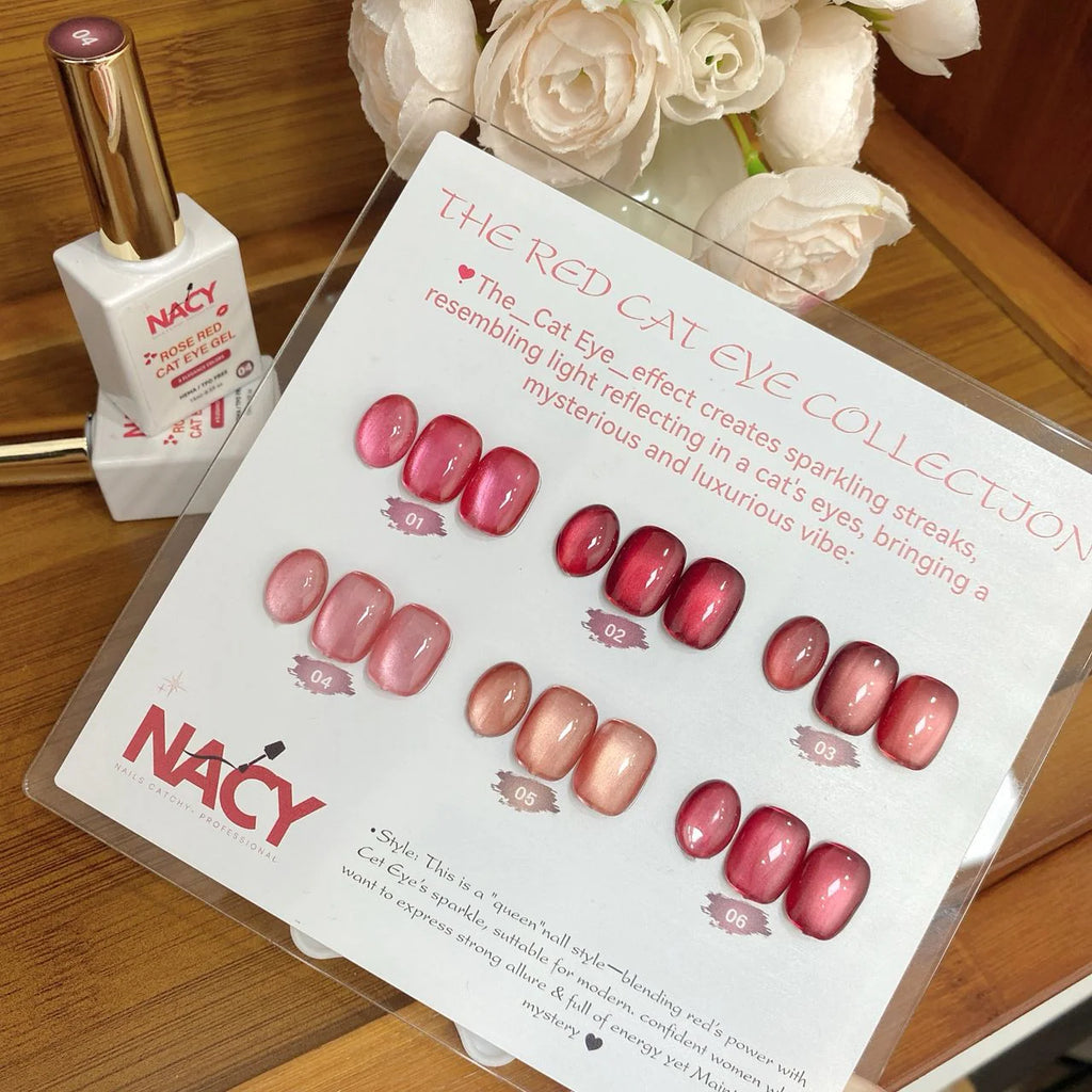Nacy Rose Red Cat Eye Gel – Full Set 6 Colors (0.5oz)