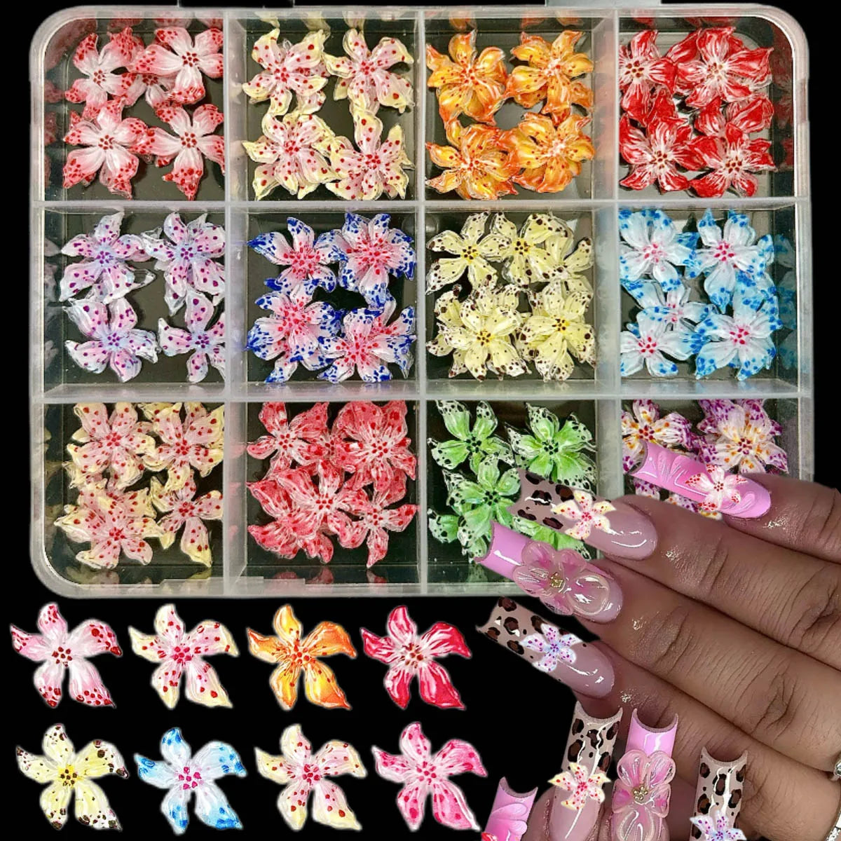 Soft 3D flower nail art decorations charms