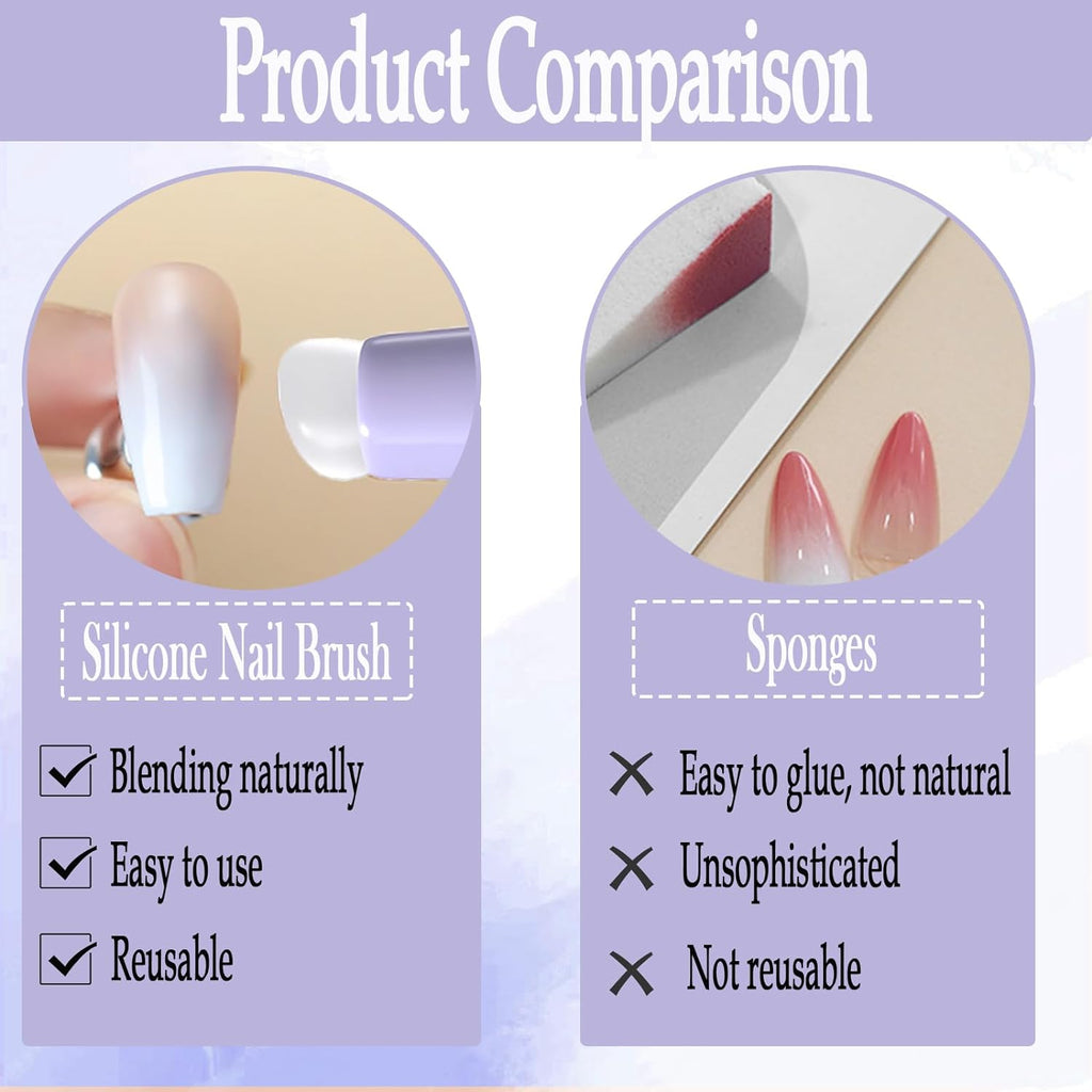 Lipstick-Shaped Silicone Brush for Apply Chrome Nails and Ombre Blending