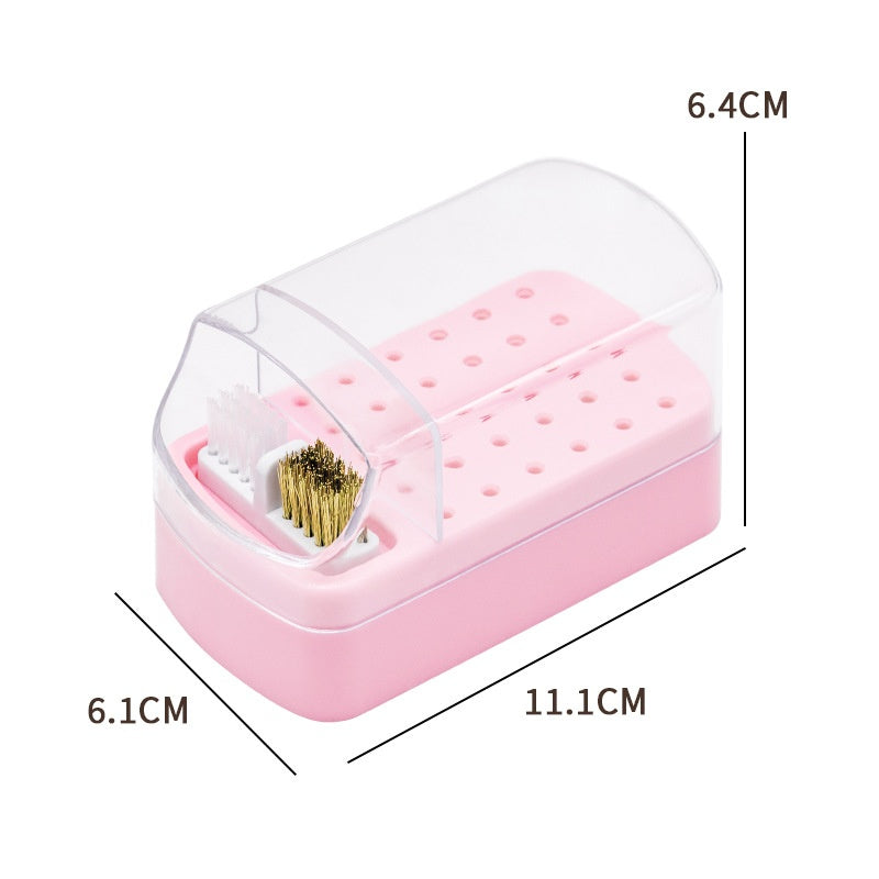 New 30 Holes Nail Drill Holder Organizer Nail Bit Brush Cleaner Drill Bit Holder for Nails