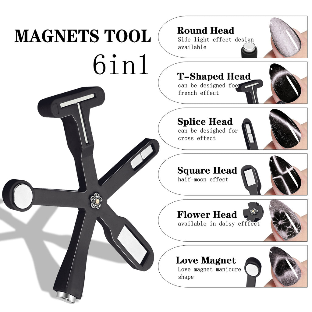 6 in 1 Cat Eye Nail Magnet Stick – Multifunctional Magnetic Tool for Gel Polish