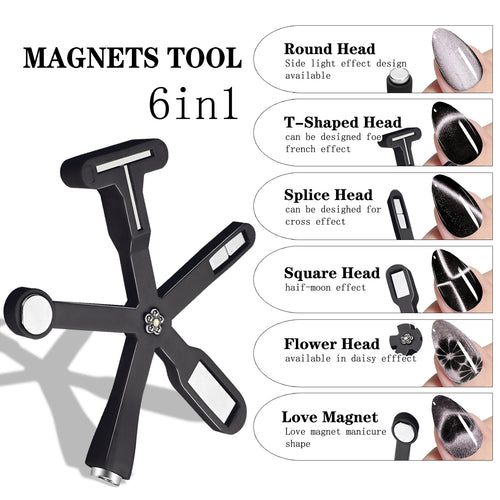 6 in 1 Cat Eye Nail Magnet Stick – Multifunctional Magnetic Tool for Gel Polish