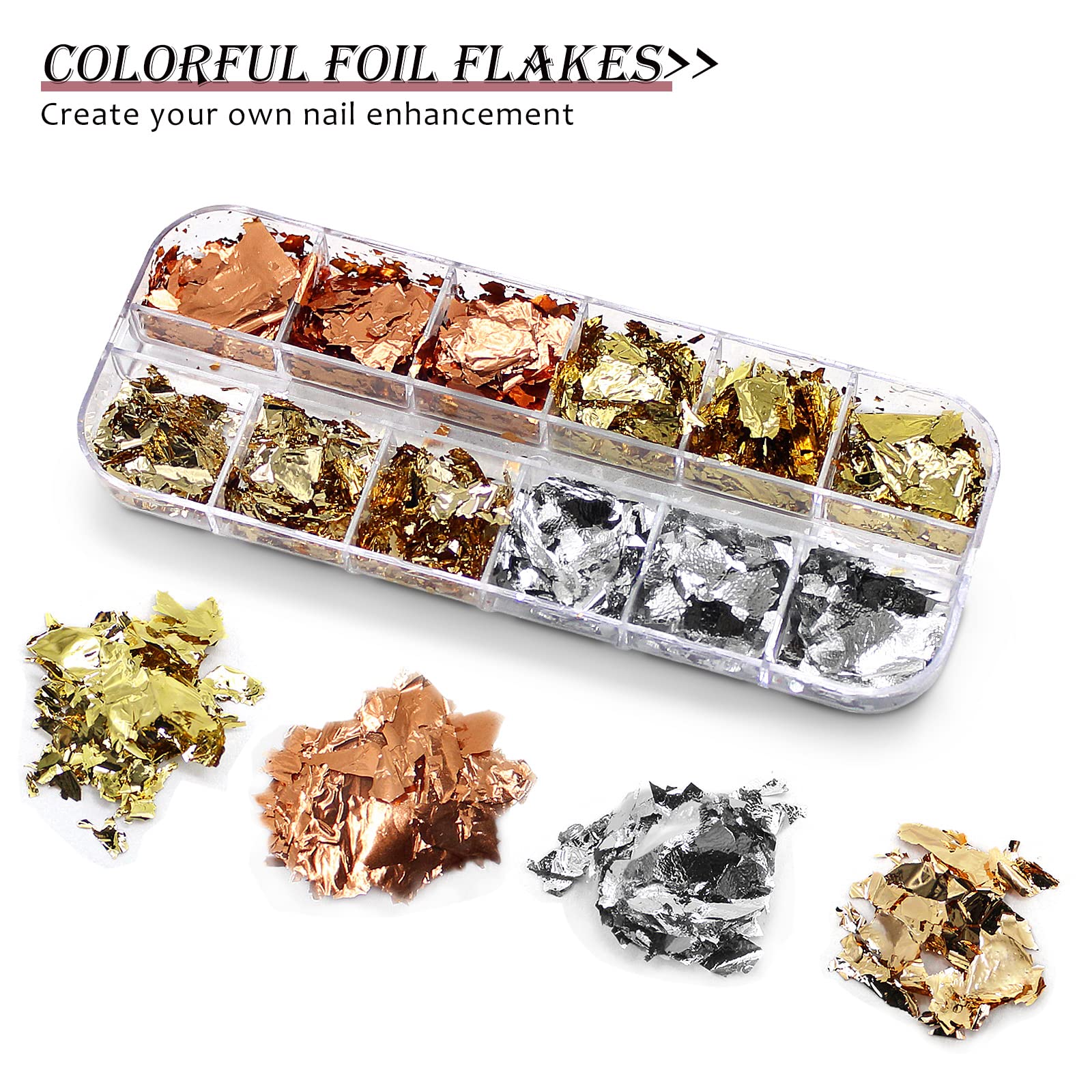 Colorful Variegated Metal Leaf Flakes Foil