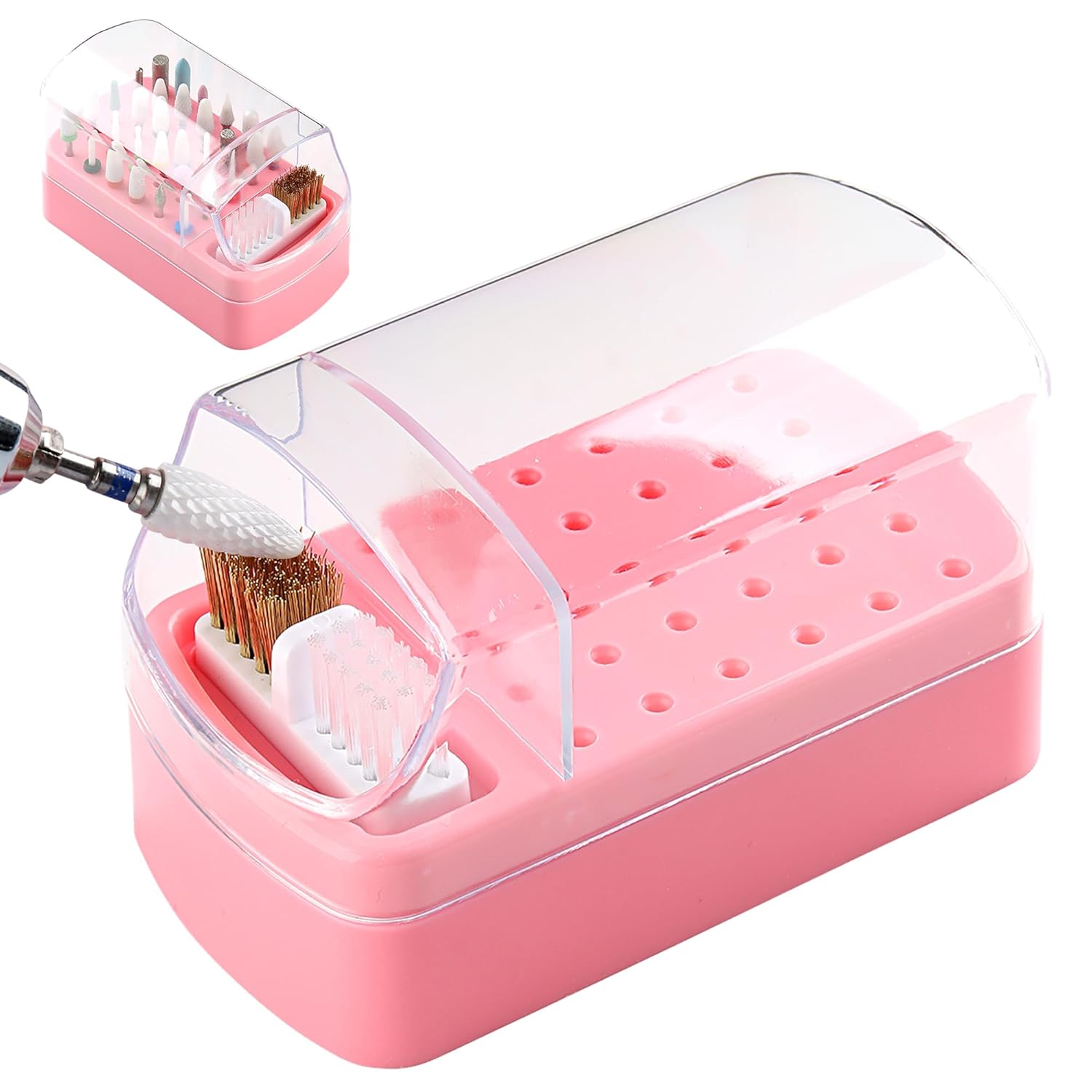 New 30 Holes Nail Drill Holder Organizer Nail Bit Brush Cleaner Drill Bit Holder for Nails