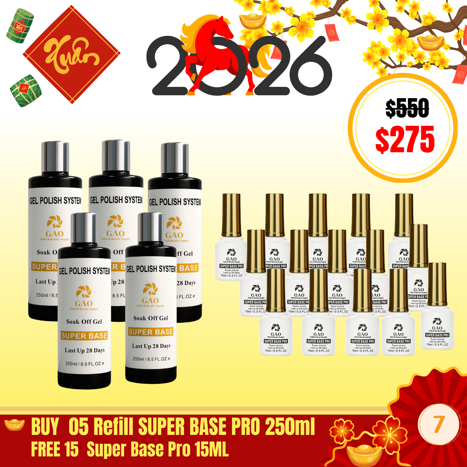 BT07: UY  05 Refill SUPER BASE PRO 250ml  FREE 15  Super Base Pro 15ML
