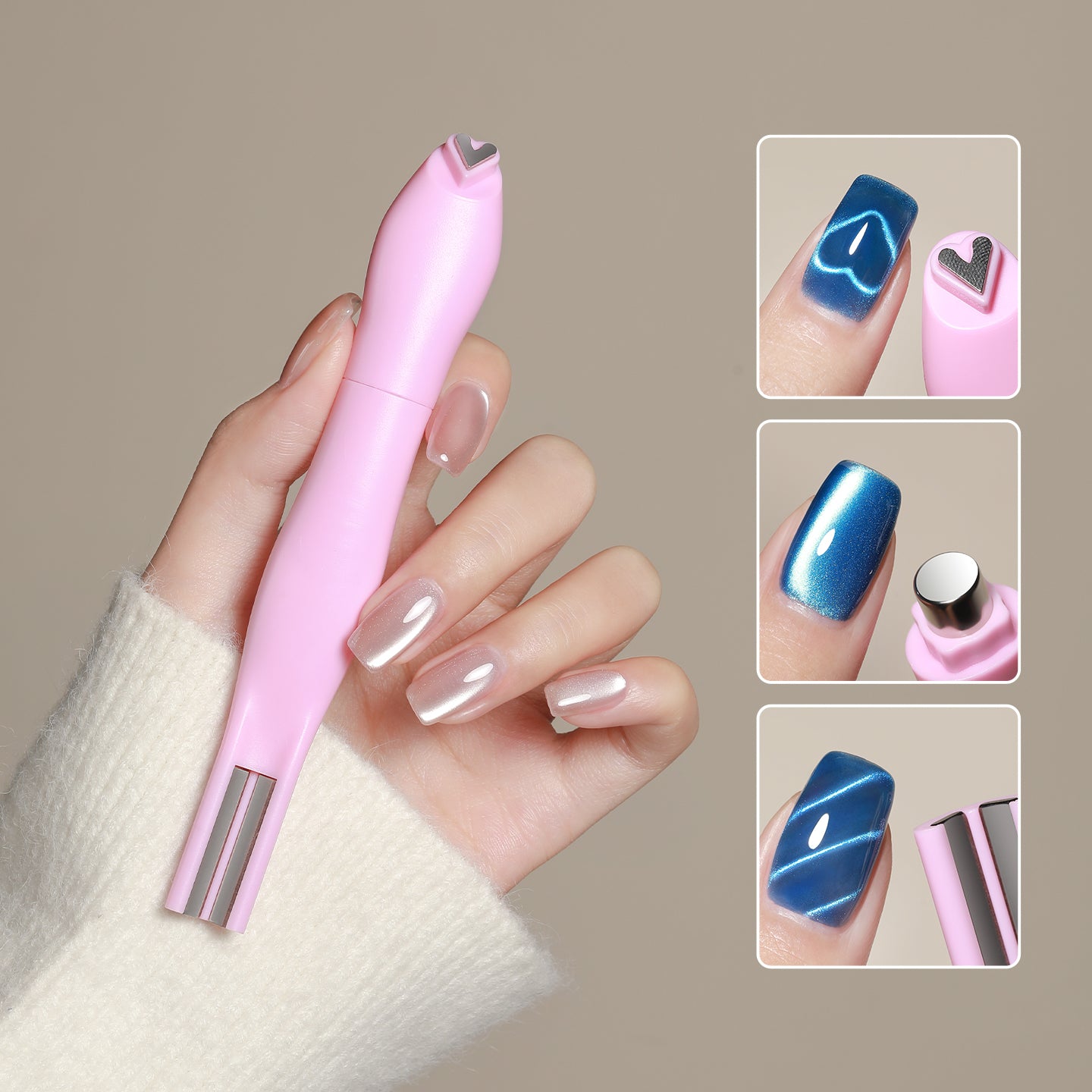 3 in 1 Cat Eye Gel Heart Magnet