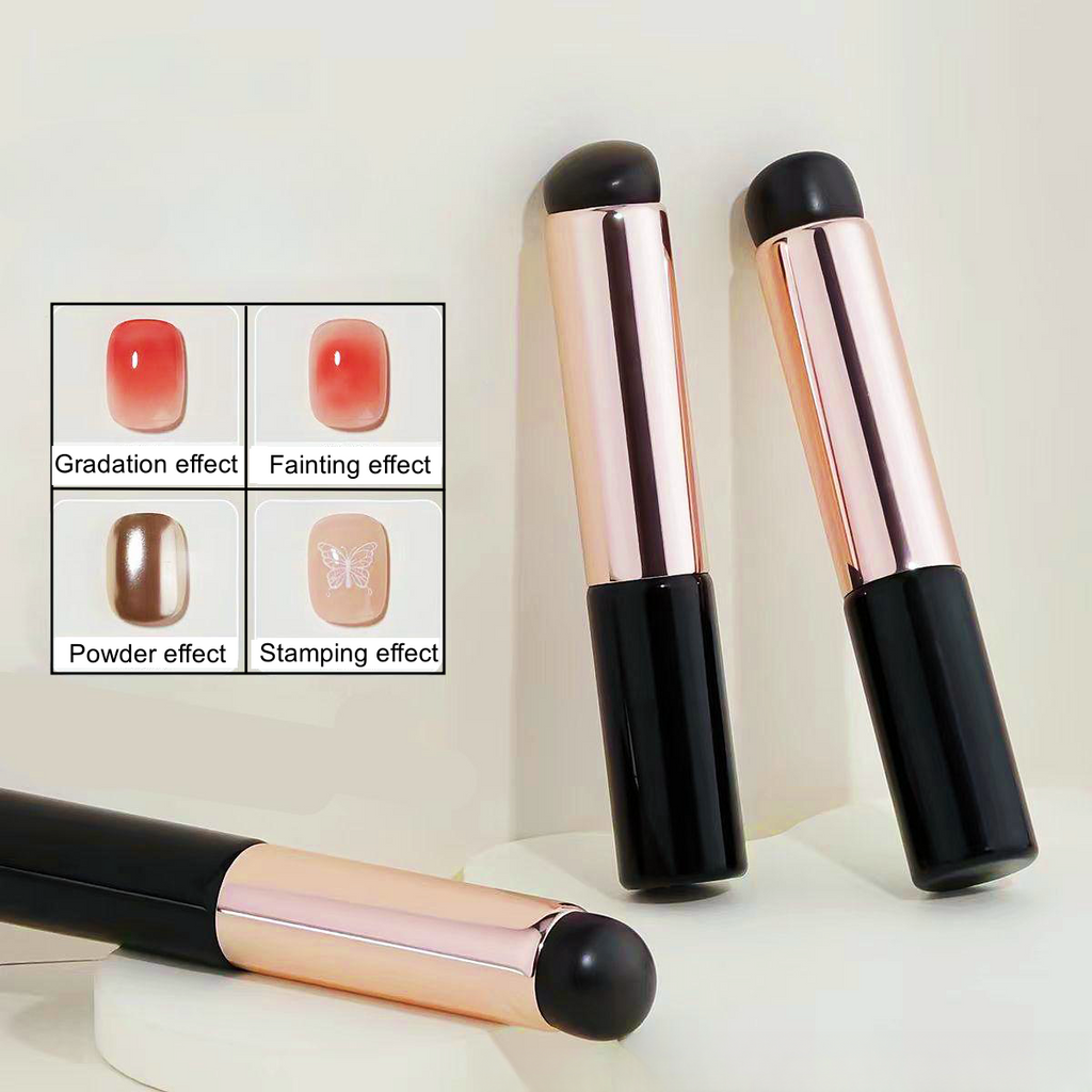 Lipstick-Shaped Silicone Brush for Apply Chrome Nails and Ombre Blending