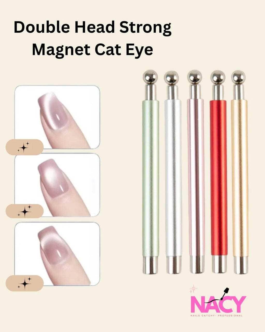 Double Head Strong Cat Eye Magnet Bar - 5 Colors