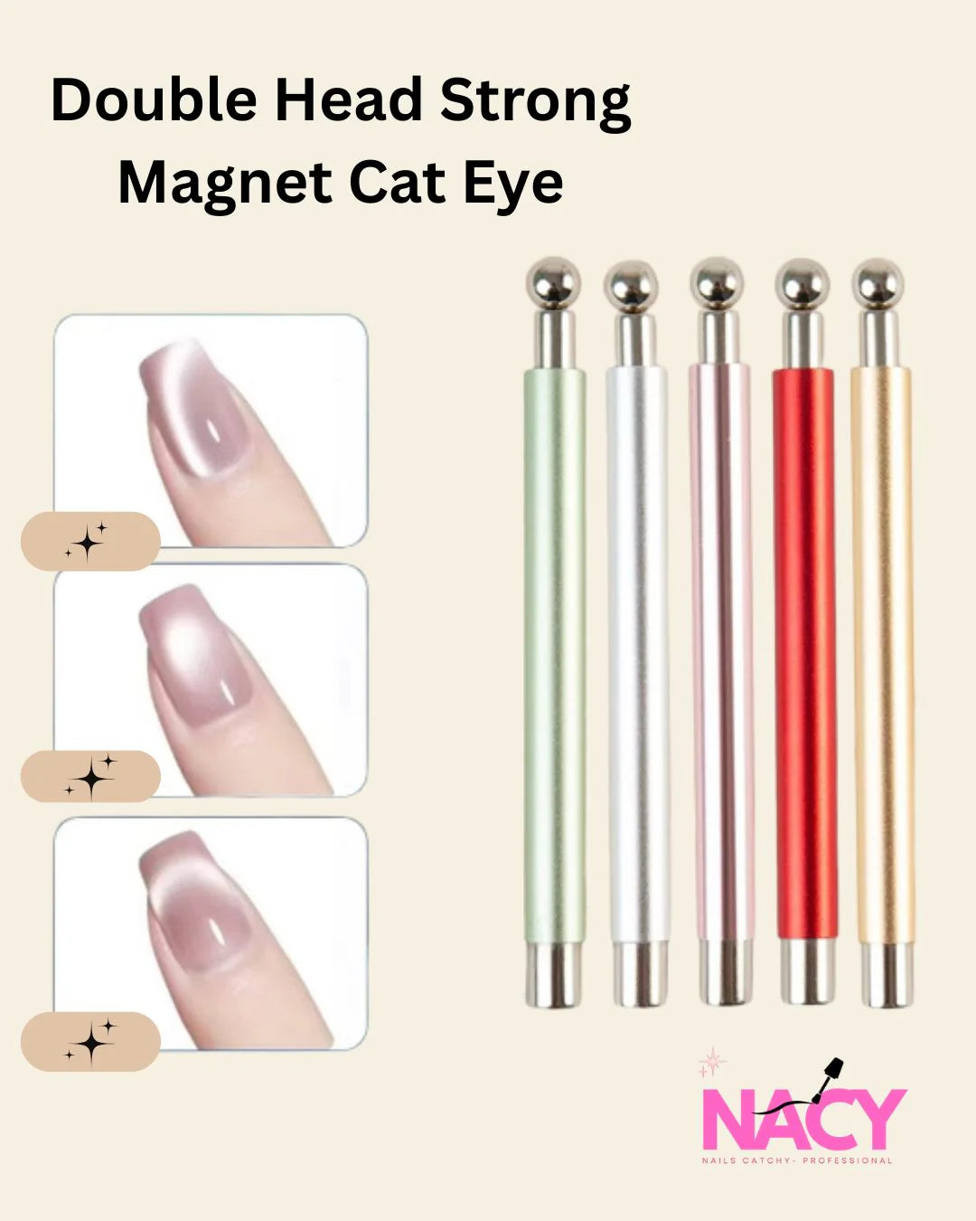 Double Head Strong Cat Eye Magnet Bar - 5 Colors