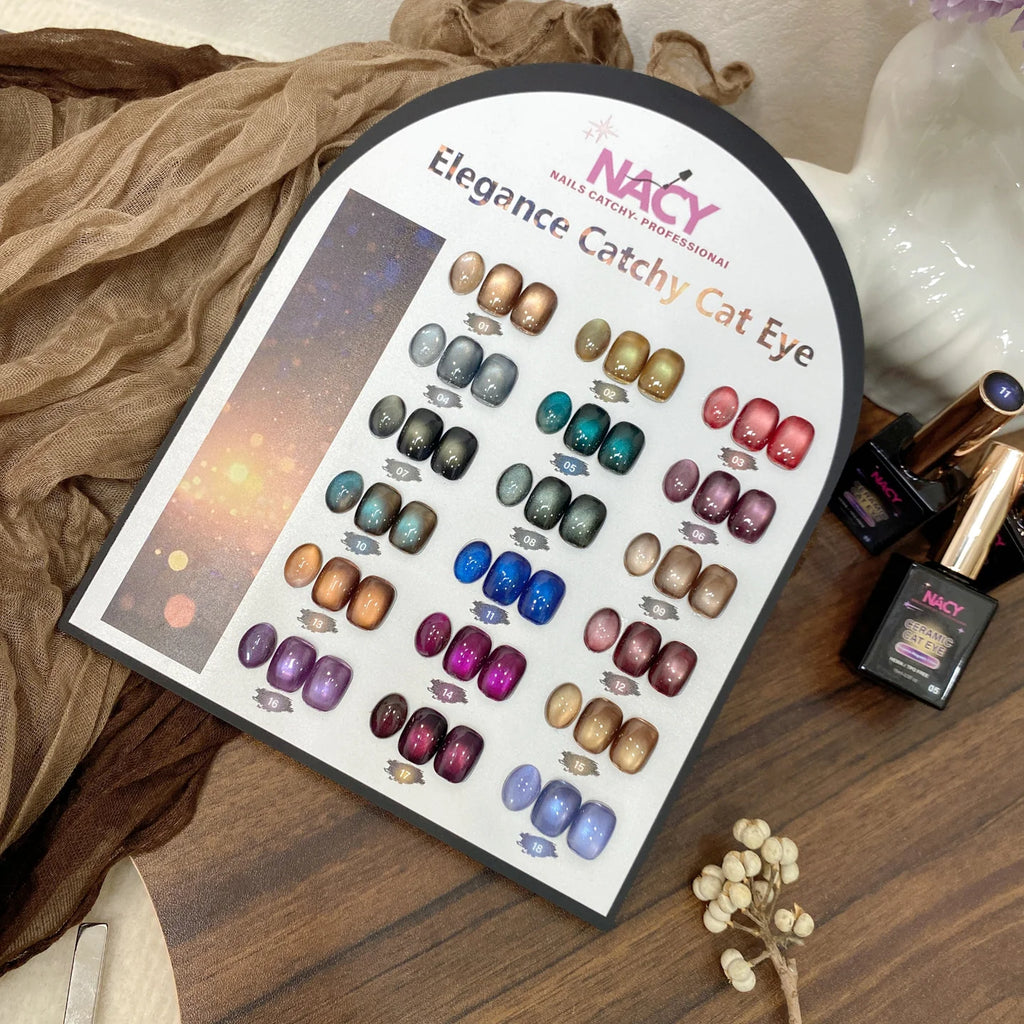 Nacy Elegance Ceramic Cat Eye Gel – Full Set 18 Colors (0.5oz)