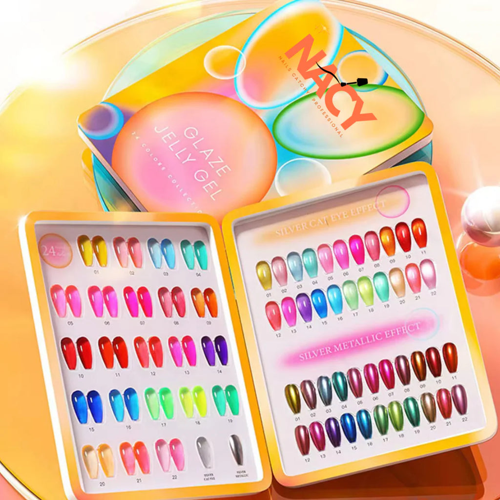 Nacy Glaze Jelly 3-in-1 Cat Eye Gel – Full Set 24 Colors (0.5oz)