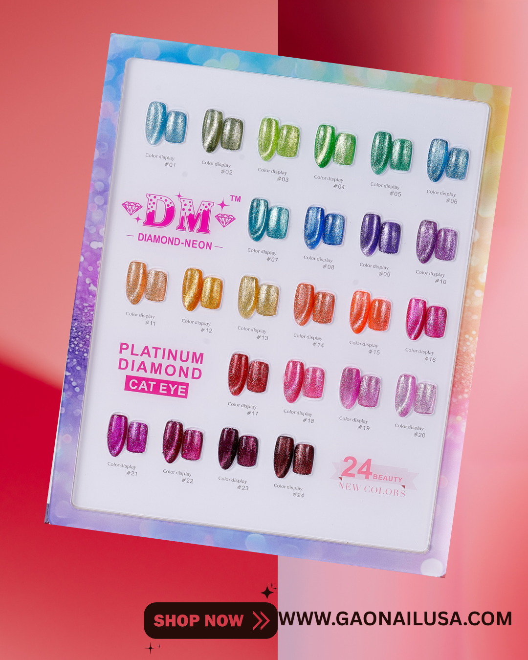 DM Diamond Neon Cat Eye Collection 24 colors Gel Polish