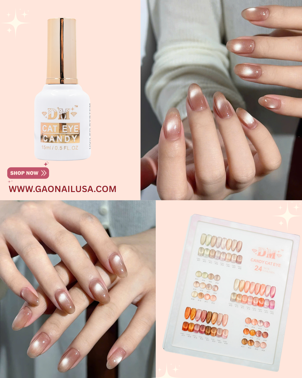 DM Candy Cat Eye Gel Polish – 24 Colors