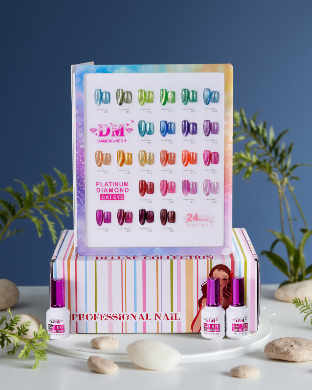 DM Diamond Neon Cat Eye Collection 24 colors Gel Polish