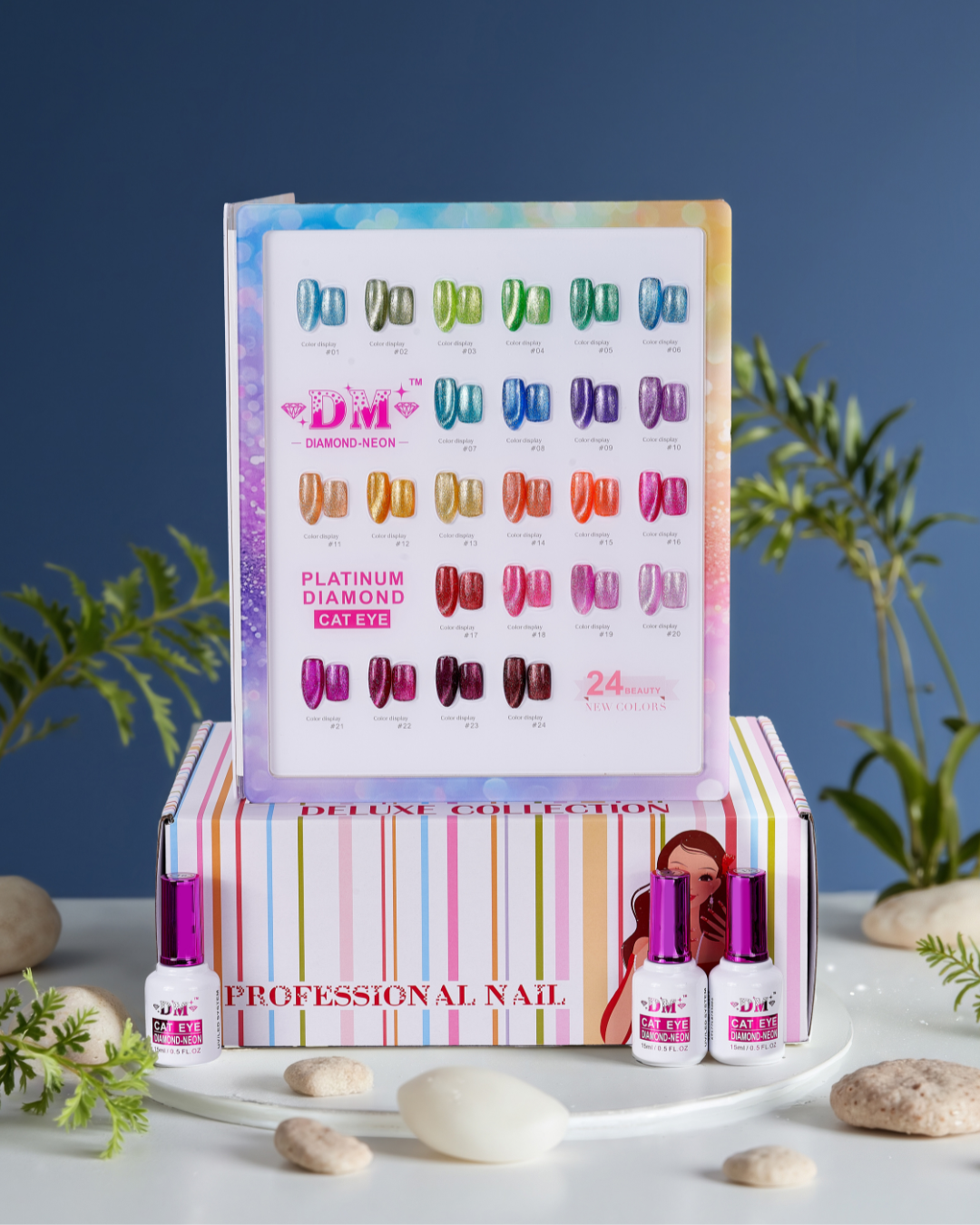 DM Diamond Neon Cat Eye Collection 24 colors Gel Polish
