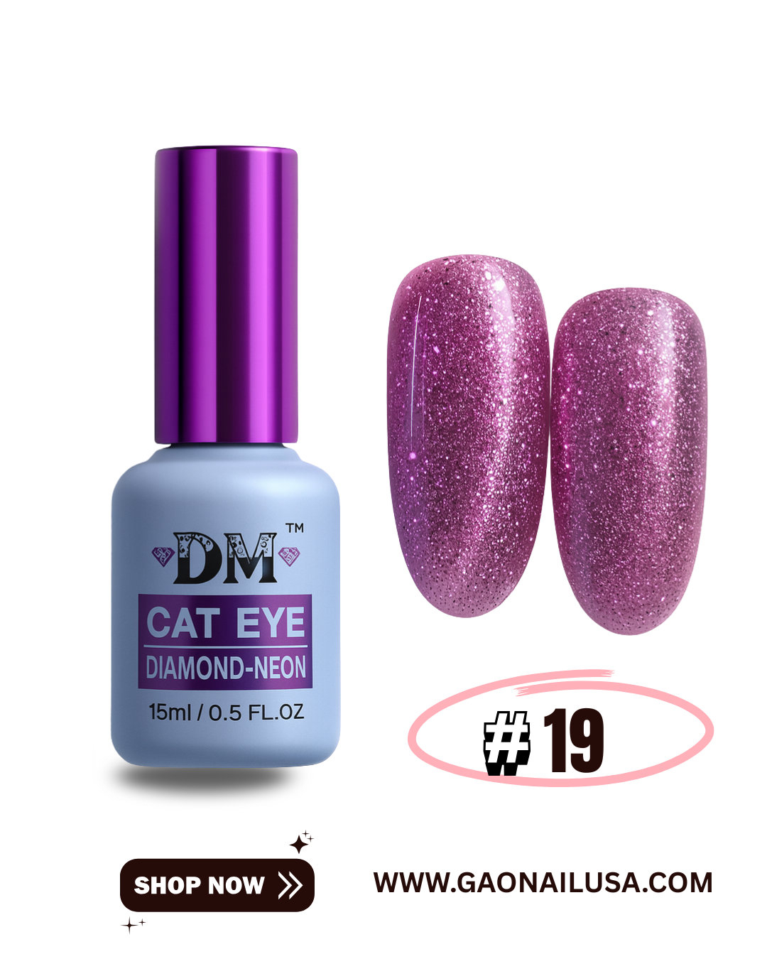 DM Diamond Neon Cat Eye Collection 24 colors Gel Polish