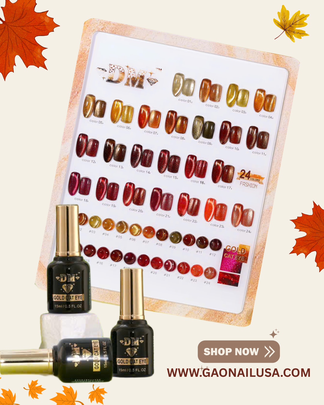 DM GOLD CAT EYE – AUTUMN COLLECTION | 24 COLORS