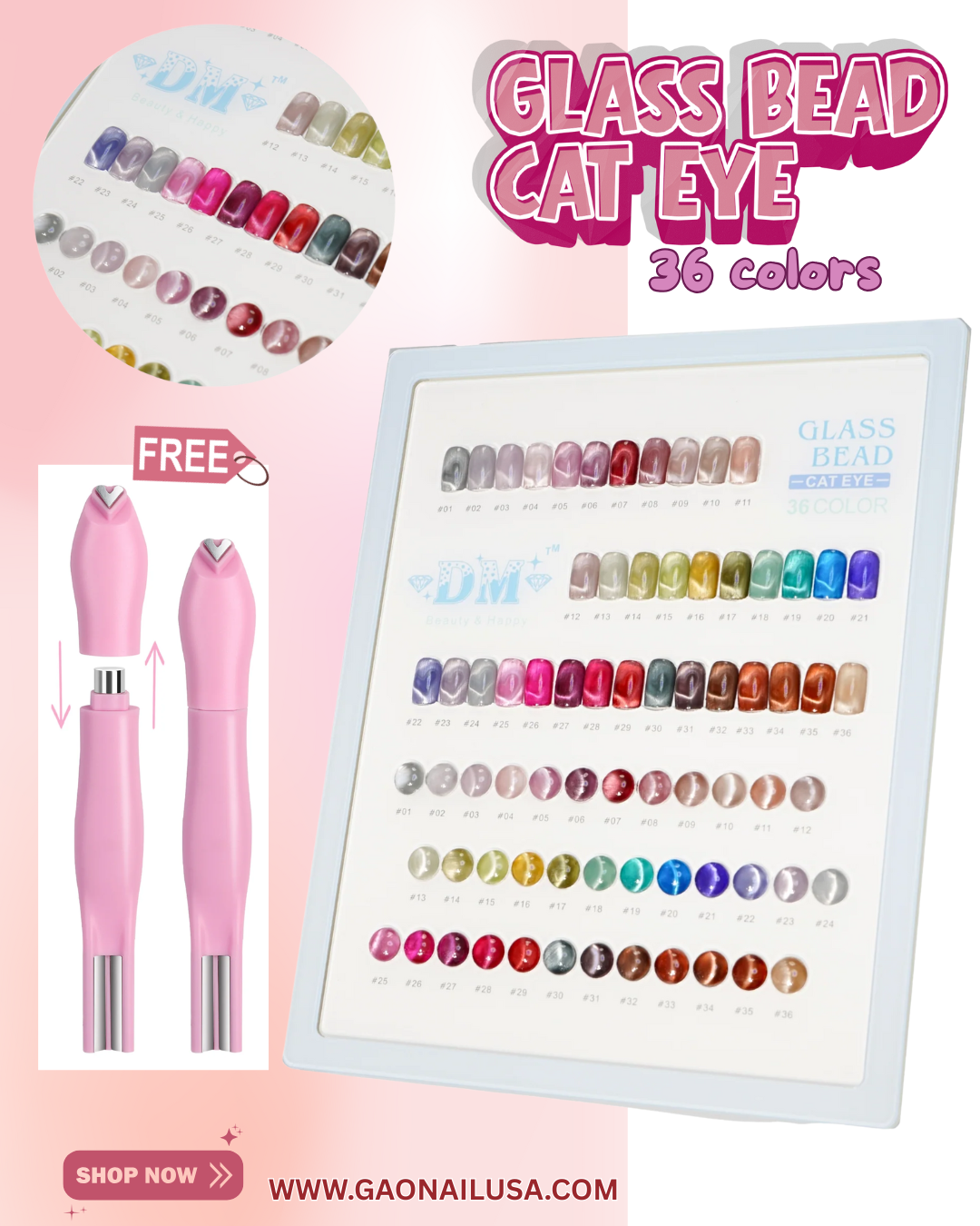 𝗗𝗠  𝗚𝗟𝗔𝗦𝗦 𝗕𝗘𝗔𝗗 𝗖𝗔𝗧 𝗘𝗬𝗘 𝗖𝗼𝗹𝗹𝗲𝗰𝘁𝗶𝗼𝗻 – 𝟯𝟲 𝗖𝗼𝗹𝗼𝗿𝘀