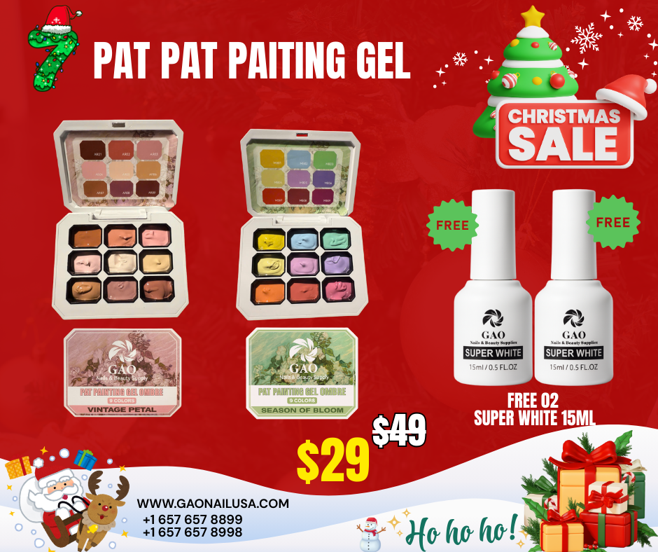 Xmas7: Pat Pat Paiting Gel Buy 02 Set Free 02 Super White Gelpolish 15ml