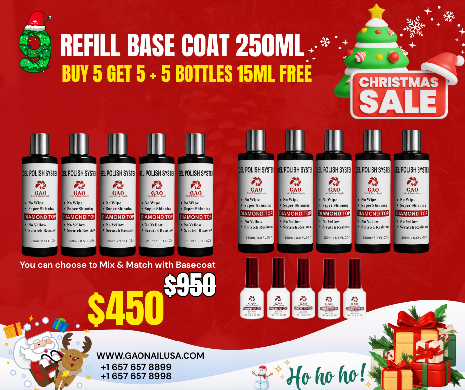 Xmas9: Refil Super Diamond Topcoat 250 ml Buy 05 get 5 Free & Free 05 bottles 15ml Topcoat