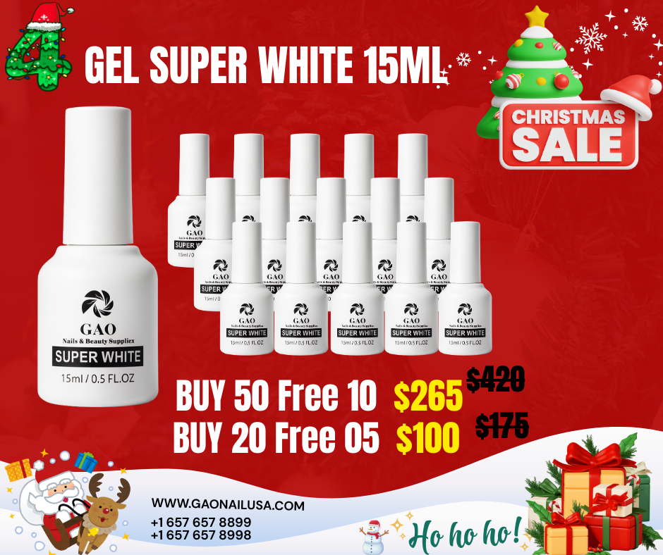 Xmas4: Gel Super white 15ml Buy 20 get 05 Free or Buy 50 get 10 Free