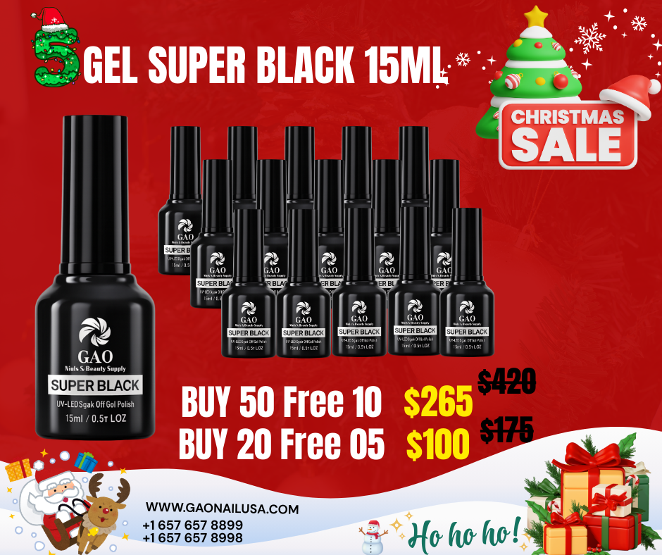 Xmas5: GEL SUPER BLACK 15ML BUY 20 GET 05 FREE or BUY 50 GET 10 FREE