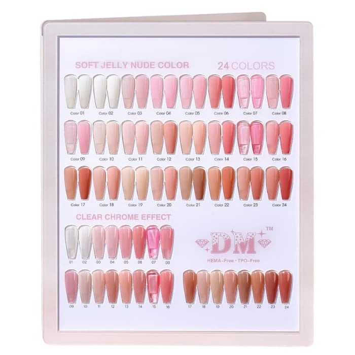 DM Soft Jelly Nude Collection – #01 to #24 (HEMA &amp; TPO Free), FREE 02 Topcoat 15ml